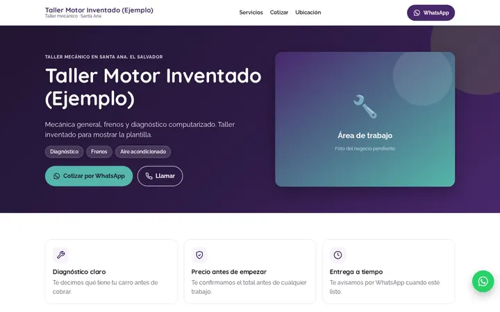 Demo para talleres mecánicos: Taller Motor Inventado (Ejemplo)